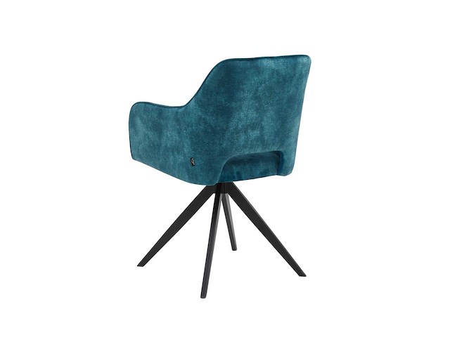 Colenis - emma eetkamerstoel - set van 6 - petrol - adoré velvet - met armleuning - afbeelding 3 van  4