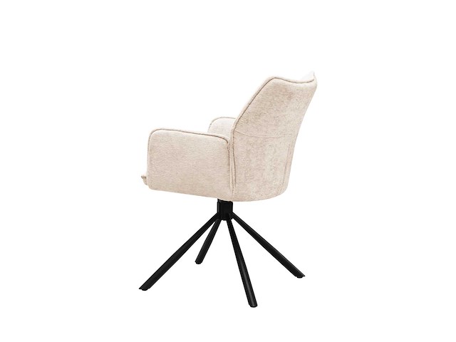 Colenis - enzo eetkamerstoelen - set van 6 - beige - chenille stof - luxe gestoffeerde zitting - industrieel design - metalen poten - stoel - afbeelding 4 van  4