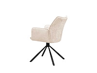 Colenis - enzo eetkamerstoelen - set van 6 - beige - chenille stof - luxe gestoffeerde zitting - industrieel design - metalen poten - stoel - afbeelding 4 van  4