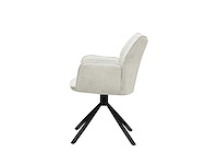 Colenis - enzo eetkamerstoelen - set van 6 - licht beige - linnen stof - luxe gestoffeerde zitting - industrieel design - metalen poten - stoel - afbeelding 3 van  5