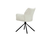 Colenis - enzo eetkamerstoelen - set van 6 - licht beige - linnen stof - luxe gestoffeerde zitting - industrieel design - metalen poten - stoel - afbeelding 4 van  5