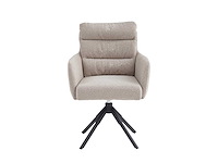 Colenis - exquisa eetkamerstoel - set van 4 - beige - bouclé stof - design - draaibaar - 360° - met return memory functie - afbeelding 4 van  5