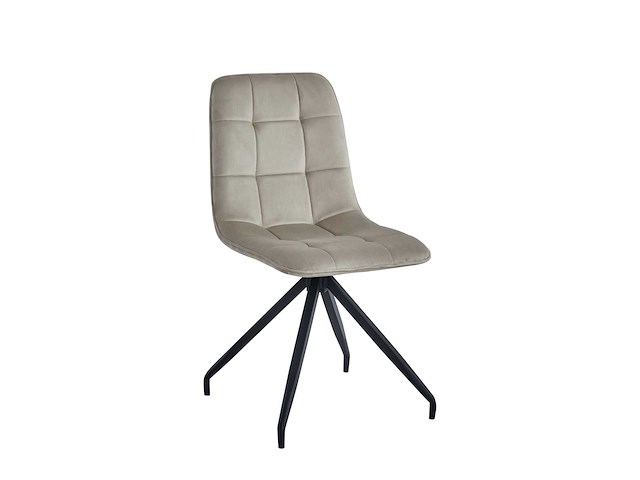 Colenis - farucci eetkamerstoel - set van 4 - beige - velvet - x-poot - afbeelding 1 van  5