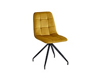 Colenis - farucci eetkamerstoel - set van 4 - okergeel - velvet - x-poot - afbeelding 1 van  4
