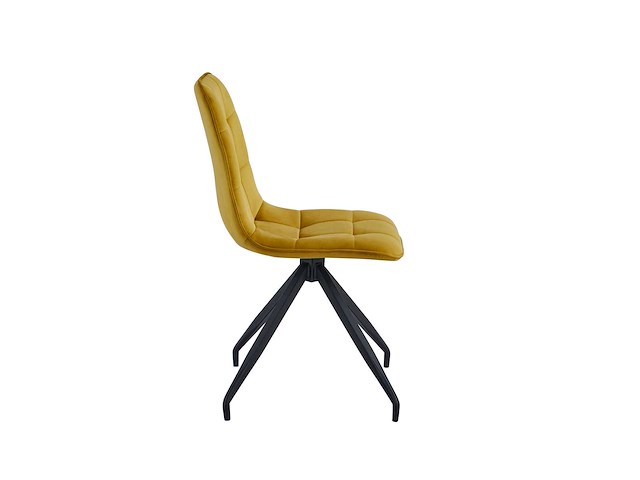 Colenis - farucci eetkamerstoel - set van 4 - okergeel - velvet - x-poot - afbeelding 2 van  4