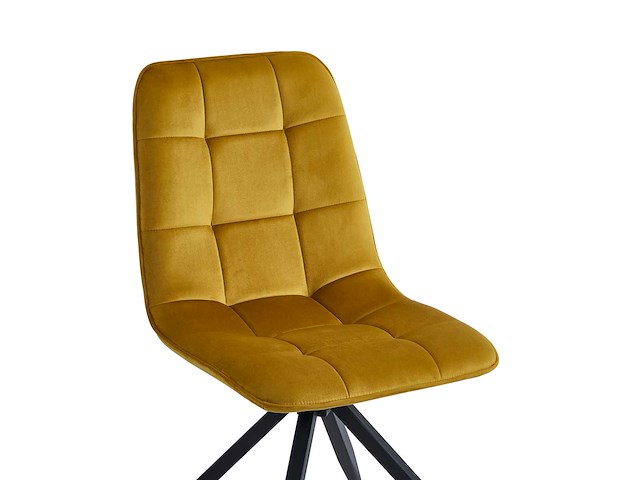 Colenis - farucci eetkamerstoel - set van 6 - okergeel - velvet - x-poot - afbeelding 5 van  5