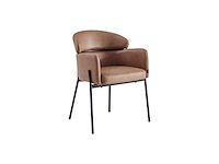 Colenis - gabriel eetkamerstoel - set van 4 - cognac - microfiber - microvezel - design - met armleuning - afbeelding 1 van  4