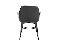 Colenis - herbert eetkamerstoel - set van 4 - zwart - pu leer - zwarte poten - industrieel - afbeelding 4 van  4