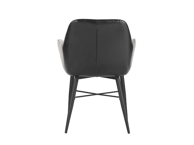 Colenis - herbert eetkamerstoel - set van 4 - zwart - pu leer - zwarte poten - industrieel - afbeelding 4 van  4