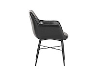 Colenis - herbert eetkamerstoel - set van 6 - bruin - pu leer - zwarte poten - industrieel - afbeelding 2 van  5