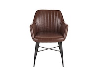 Colenis - herbert eetkamerstoel - set van 6 - bruin - pu leer - zwarte poten - industrieel - afbeelding 5 van  5