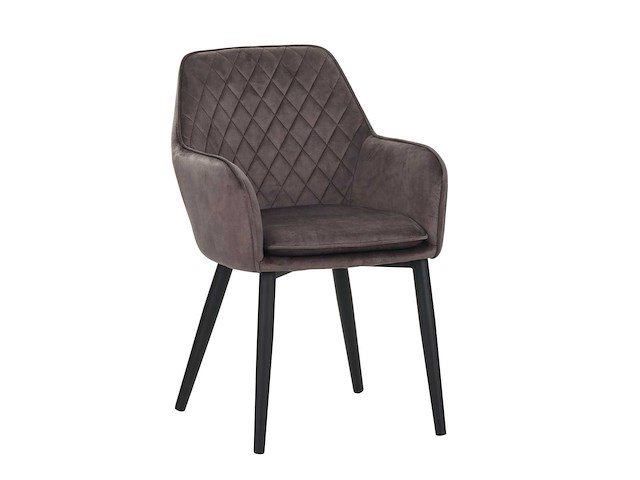 Colenis - jay eetkamerstoel - set van 4 - bruin - fluweel - velvet - met armleuning - afbeelding 1 van  4