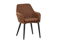 Colenis - jay eetkamerstoel - set van 4 - cognac - microfiber - met armleuning - afbeelding 1 van  4