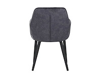 Colenis - jay eetkamerstoel - set van 4 - grijs - fluweel - velvet - met armleuning - afbeelding 2 van  4