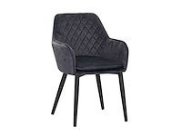 Colenis - jay eetkamerstoel - set van 4 - grijs - fluweel - velvet - met armleuning - afbeelding 1 van  4