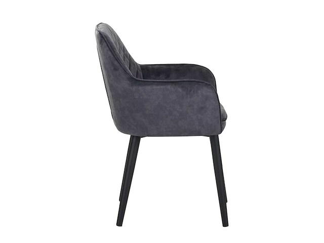 Colenis - jay eetkamerstoel - set van 4 - grijs - fluweel - velvet - met armleuning - afbeelding 1 van  1