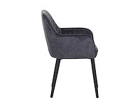 Colenis - jay eetkamerstoel - set van 4 - grijs - fluweel - velvet - met armleuning - afbeelding 1 van  1