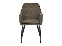 Colenis - jay eetkamerstoel - set van 4 - groen - microfiber - met armleuning - afbeelding 2 van  3