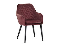 Colenis - jay eetkamerstoel - set van 4 - rose - fluweel - velvet - met armleuning - afbeelding 1 van  4