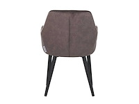 Colenis - jay eetkamerstoel - set van 6 - bruin - fluweel - velvet - met armleuning - afbeelding 2 van  4