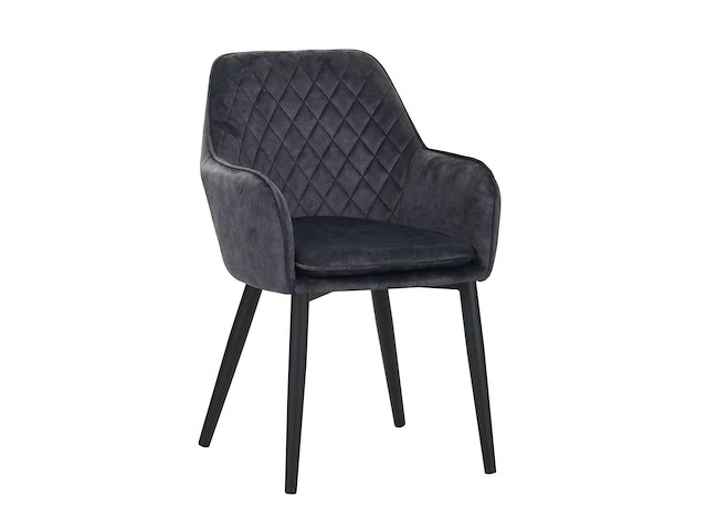 Colenis - jay eetkamerstoel - set van 6 - grijs - fluweel - velvet - met armleuning - afbeelding 1 van  3