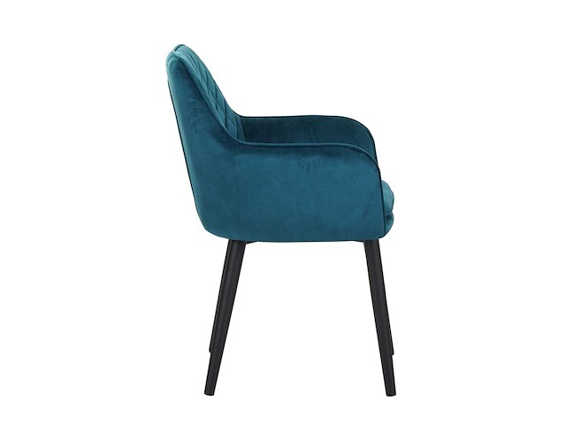 Colenis - jay eetkamerstoel - set van 6 - petrol - fluweel - velvet - met armleuning - afbeelding 2 van  4