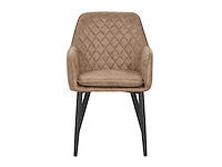 Colenis - jay eetkamerstoel - set van 6 - wood - microfiber - met armleuning - afbeelding 2 van  3