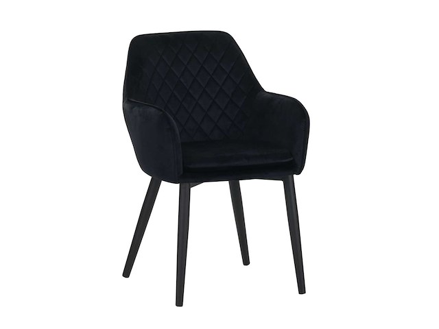Colenis - jay eetkamerstoel - set van 6 - zwart - fluweel - velvet - met armleuning - afbeelding 1 van  4