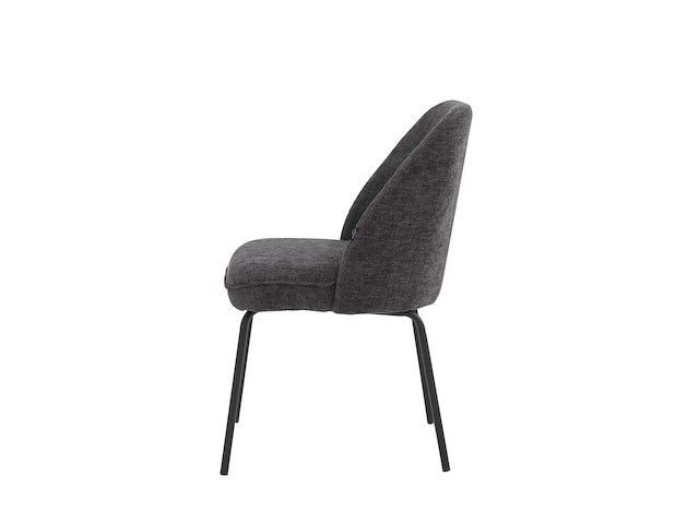 Colenis - julia eetkamerstoel - set van 4 - donkergrijs - linnen stof - industrieel - design - afbeelding 2 van  3