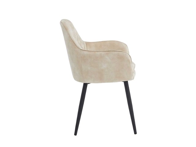 Colenis - laura- eetkamerstoel - set van 4 - beige - adoré velvet - design - industrieel - met armleuning - afbeelding 1 van  1