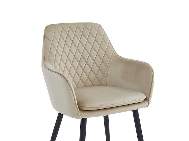 Colenis - laura eetkamerstoel - set van 4 - beige - velvet - design - industrieel - met armleuning - afbeelding 5 van  5