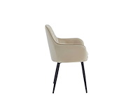 Colenis - laura eetkamerstoel - set van 4 - beige - velvet - design - industrieel - met armleuning - afbeelding 3 van  5