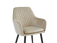 Colenis - laura eetkamerstoel - set van 4 - beige - velvet - design - industrieel - met armleuning - afbeelding 5 van  5