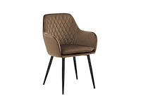 Colenis - laura eetkamerstoel - set van 4 - bruin - velvet - design - industrieel - met armleuning - afbeelding 1 van  5