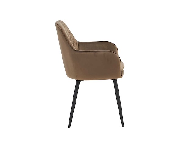 Colenis - laura eetkamerstoel - set van 4 - bruin - velvet - design - industrieel - met armleuning - afbeelding 3 van  5