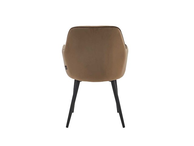Colenis - laura eetkamerstoel - set van 4 - bruin - velvet - design - industrieel - met armleuning - afbeelding 4 van  5