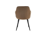 Colenis - laura eetkamerstoel - set van 4 - bruin - velvet - design - industrieel - met armleuning - afbeelding 4 van  5