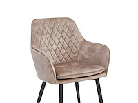 Colenis - laura eetkamerstoel - set van 4 - champagne - adoré velvet - industrieel - met armleuning - afbeelding 5 van  5