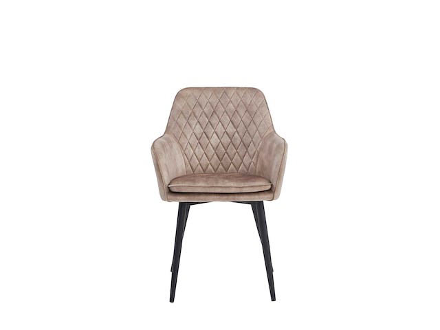 Colenis - laura eetkamerstoel - set van 4 - champagne - adoré velvet - industrieel - met armleuning - afbeelding 3 van  5