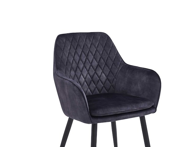 Colenis - laura eetkamerstoel - set van 4 - grijs - adoré velvet - design - industrieel - met armleuning - afbeelding 3 van  4