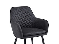 Colenis - laura eetkamerstoel - set van 4 - grijs - microfiber stof - design - industrieel - met armleuning - afbeelding 5 van  5