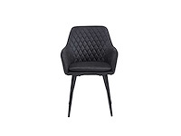 Colenis - laura eetkamerstoel - set van 4 - grijs - microfiber stof - design - industrieel - met armleuning - afbeelding 1 van  2