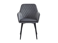 Colenis - laura eetkamerstoel - set van 4 - grijs - velvet - design - industrieel - met armleuning - afbeelding 5 van  5