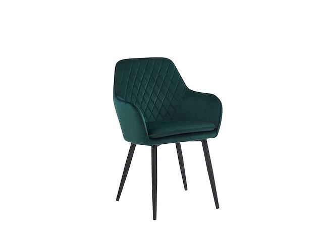 Colenis - laura eetkamerstoel - set van 4 - groen - velvet - design - industrieel - met armleuning - afbeelding 1 van  2