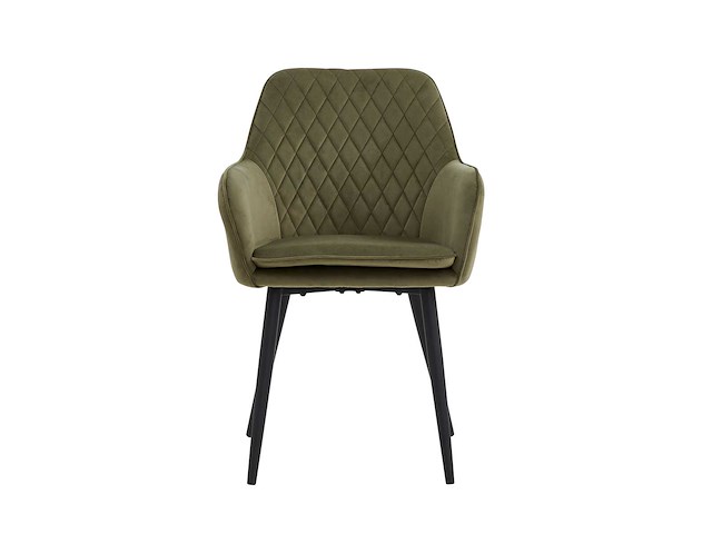 Colenis - laura eetkamerstoel - set van 4 - groen - velvet - fabb - industrieel - met armleuning - afbeelding 2 van  5