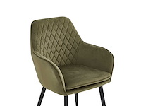 Colenis - laura eetkamerstoel - set van 4 - groen - velvet - fabb - industrieel - met armleuning - afbeelding 2 van  2