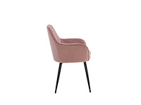 Colenis - laura eetkamerstoel - set van 4 - roze - velvet - design - industrieel - met armleuning - afbeelding 4 van  5