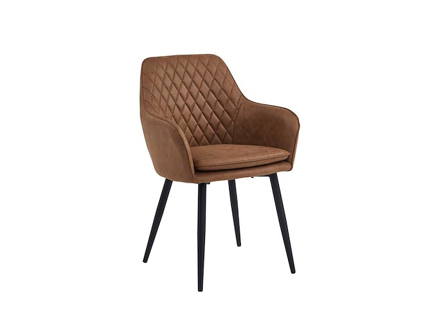 Colenis - laura eetkamerstoel - set van 6 - cognac - microfiber stof - design - afbeelding 1 van  5