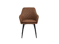 Colenis - laura eetkamerstoel - set van 6 - cognac - microfiber stof - design - afbeelding 2 van  5