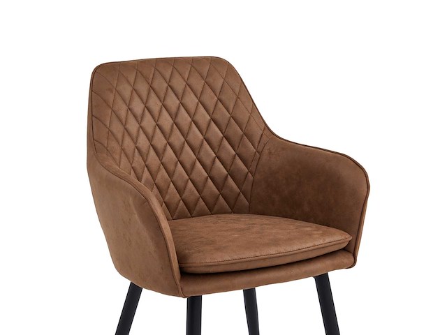 Colenis - laura eetkamerstoel - set van 6 - cognac - microfiber stof - design - afbeelding 5 van  5